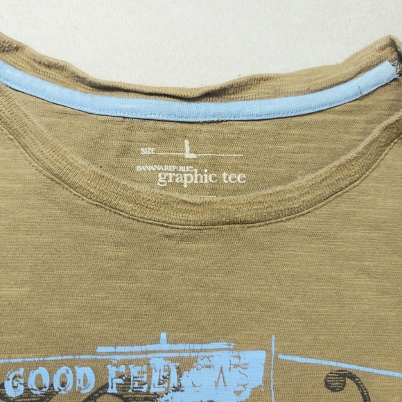 Banana Republic Khaki Mens Short Sleeve  Graphic Tee Shirt, Small - Picture 4 of 6